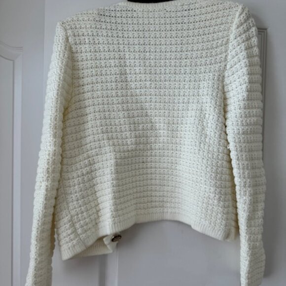 Bash White Cardigan Sweater Jacket, Size 1 / Small - Picture 3 of 3